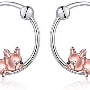 Animal Hoop Earrings Sterling Silver Women's Birthday Gift Jewelry